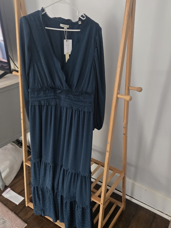 Max Studio Dresses & Skirts - Max Studio Teal Long Sleeve V-Neck Maxi Dress